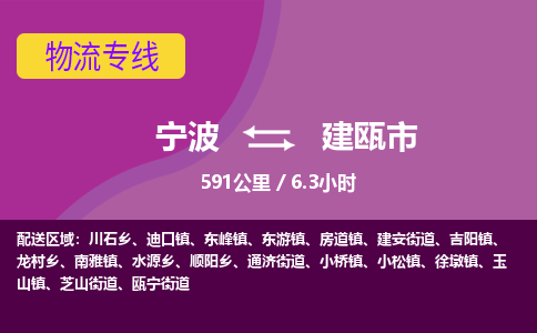 寧波到建甌市物流專(zhuān)線