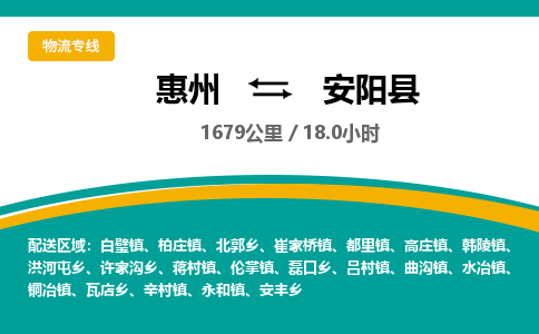 惠州到安陽(yáng)縣物流公司