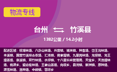 臺州到竹溪縣物流專線
