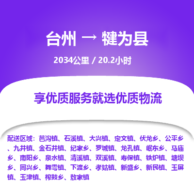 臺(tái)州到犍為縣物流專(zhuān)線