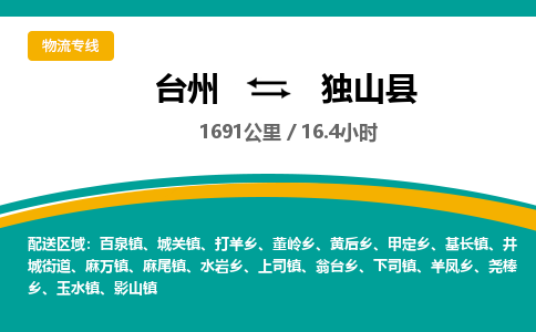 臺(tái)州到獨(dú)山縣物流專線