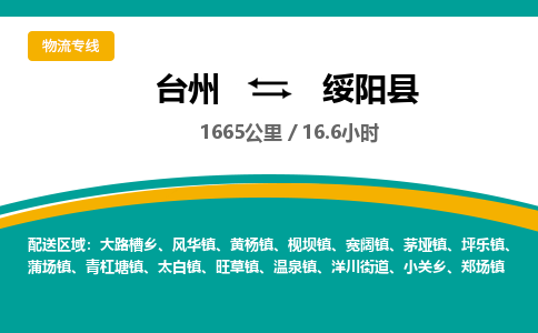 臺(tái)州到綏陽縣物流專線