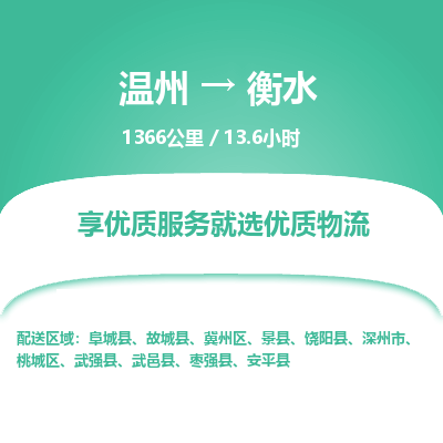 溫州到衡水冀州區(qū)物流專線