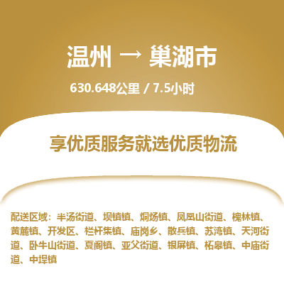 溫州到巢湖市物流專(zhuān)線